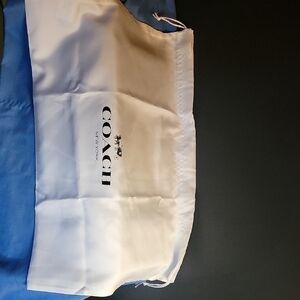 Coach White Drawstring Logo Dust Bag